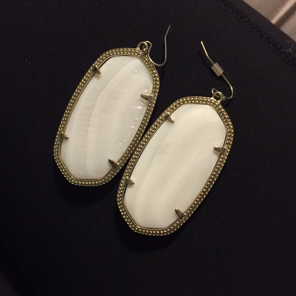 Kendra Scott Earrings, white and gold